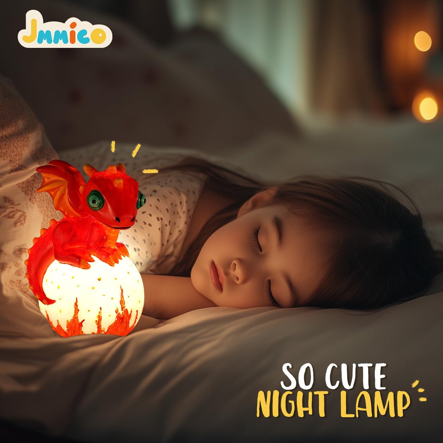 JMMICO Paint Your Own Dragon Lamp Craft Kit, DIY 3D Craft Dragon Night Light with 12 Colors Paint, Arts and Crafts for Kids Ages
