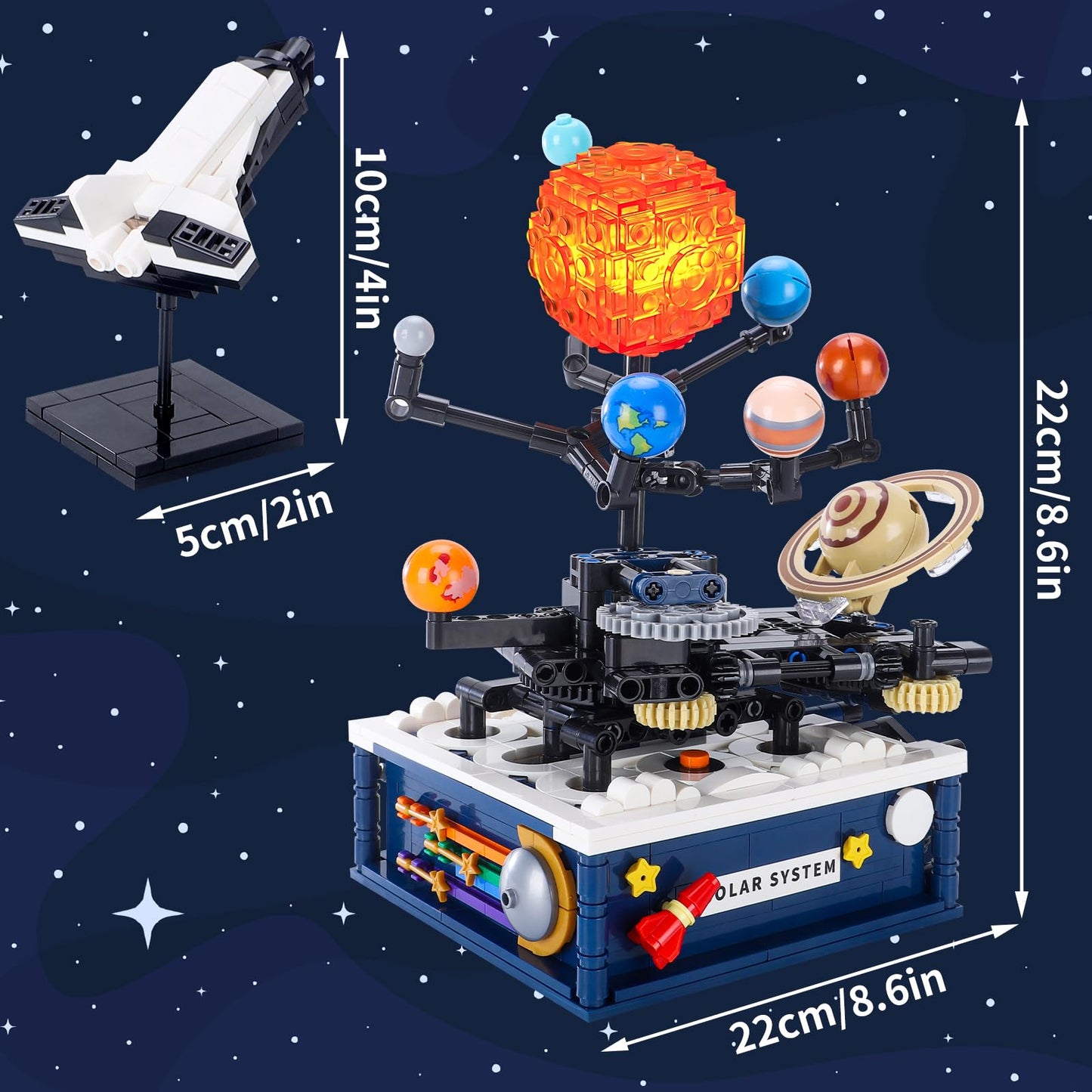Caximsy Solar System Model Building Blocks Sets With Acrylic Display Box