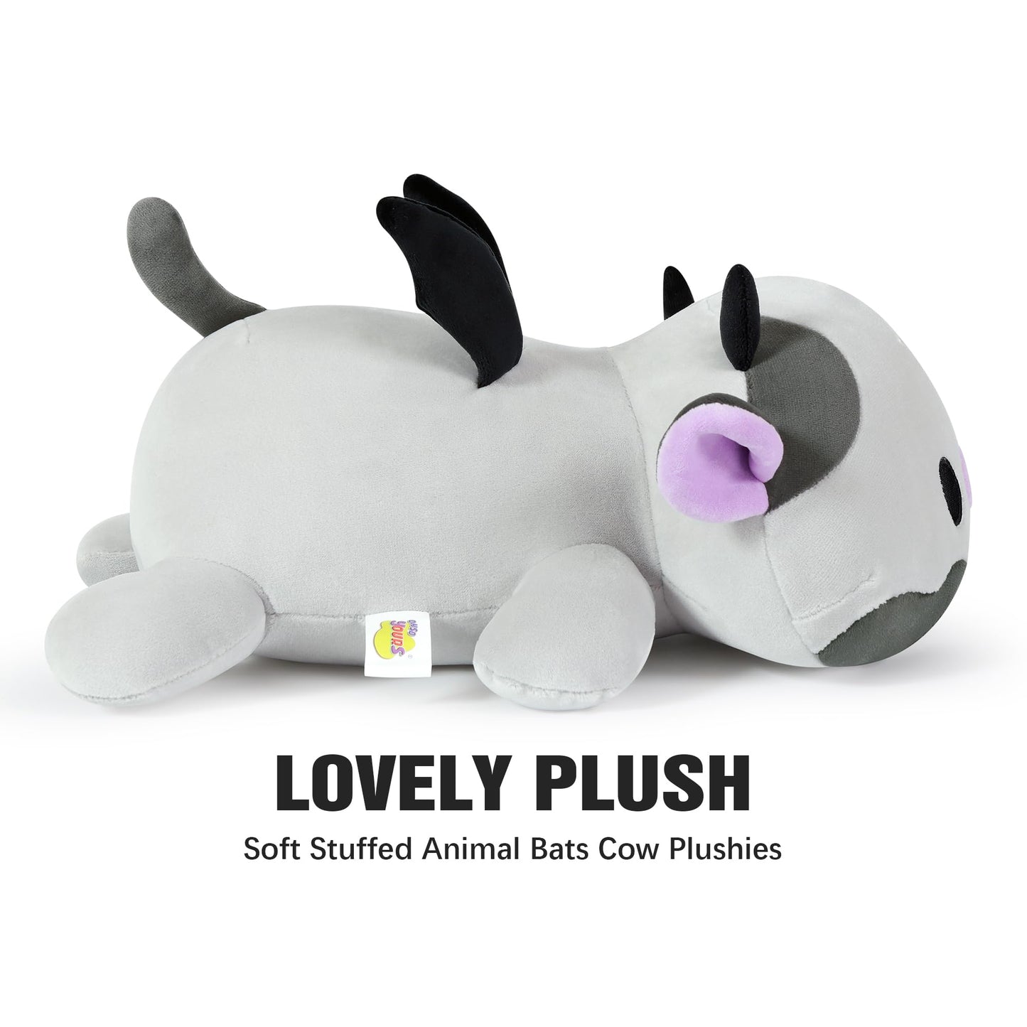 Onsoyours Cute Bat Cow Plushie, Soft 12" Polyester Stuffed Animal Toy with Wings, Bat Cow Design