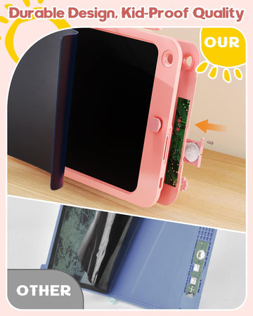 bravokids 10 Inch Drawing Tablet for Girls, Colorful LCD Writing Tablet for Kids, Erasable Drawing Pad for Toddler, Learning Pai