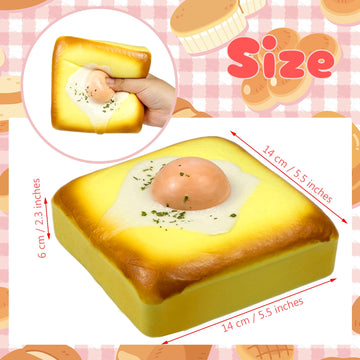 Funnysquee Egg Toast Squishies Super Soft Slow Rising Toy Cute Scented Simulation Food Square Cake Squishys Stress Relief Squeez