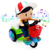 Tipmant Baby Toddler Electric Tricycle Toy Cartoon Motorcycle Vehicle Stunt Performance, Music, Luminous Lights, Kids Birthday G