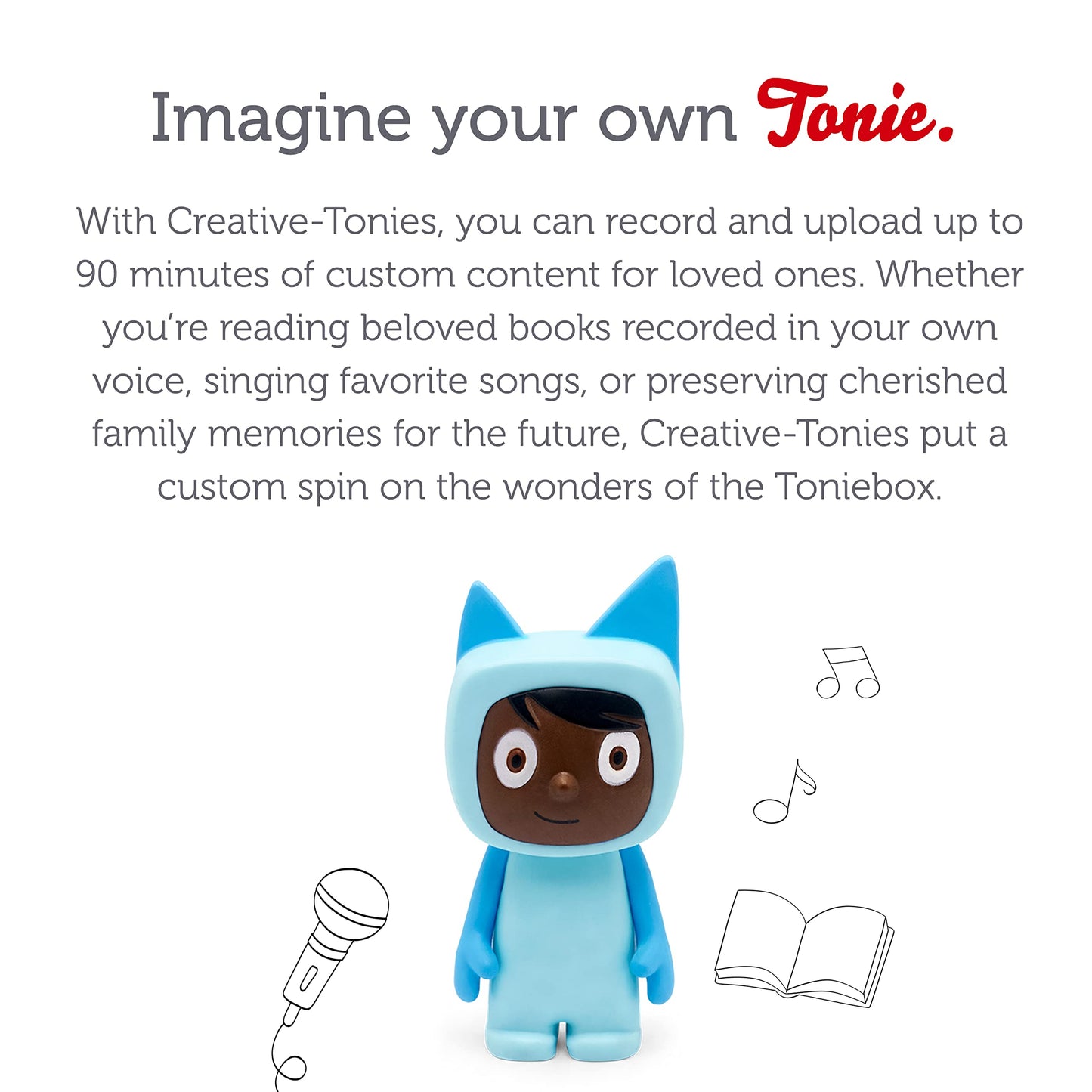 Tonies Creative Audio Character - Record And Upload Up To 90 Minutes Of Your Own Stories And Songs - Light Blue/Dark