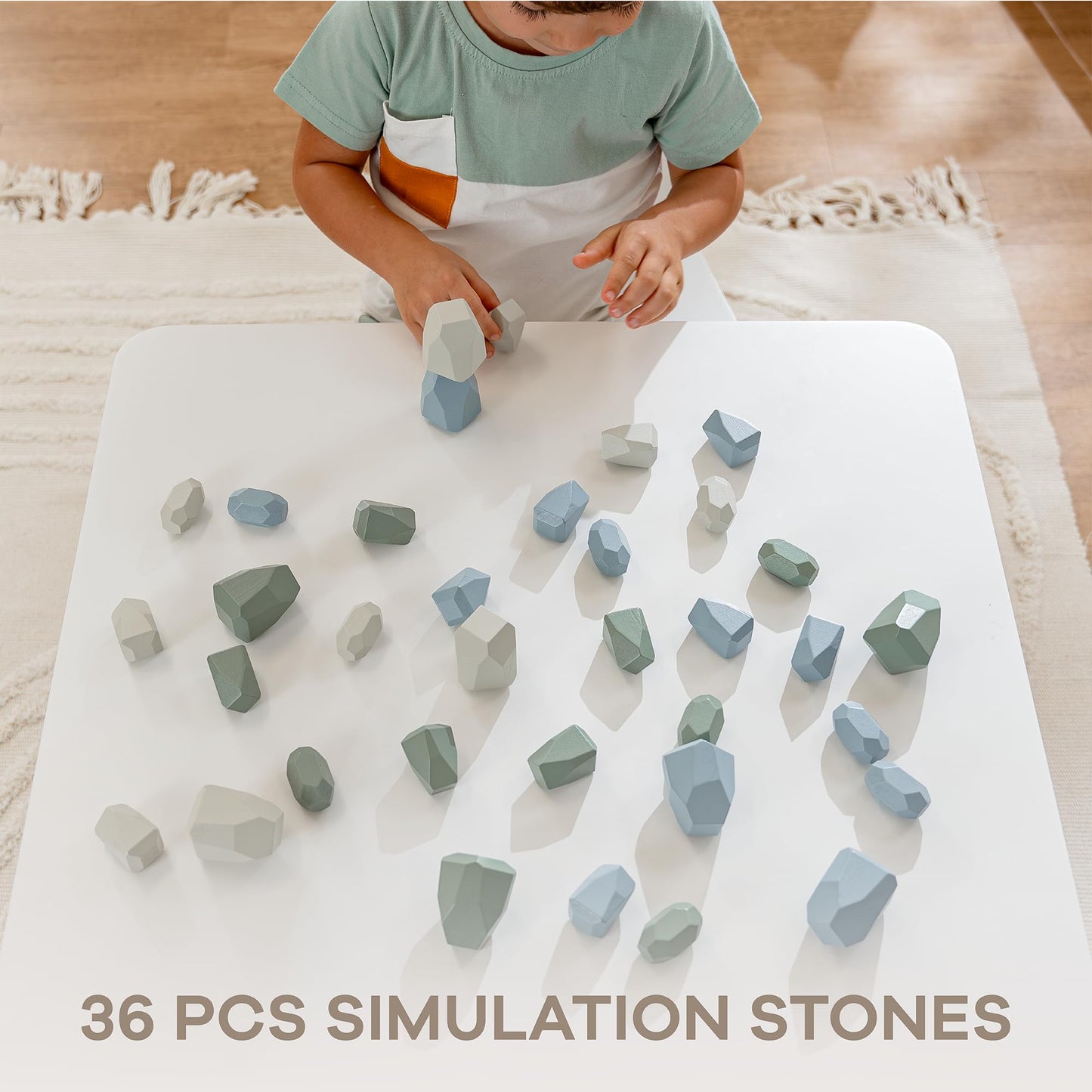Comfy Cubs Stacking Rocks 36 Pieces, 36 Months+, Educational Toddler Stacking Blocks, Promotes Imagination, Balance & Fine Motor