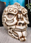 Ebros Gift Aztec Quetzalcoatl Snake Cranium Skull Statue Halloween Skeleton Head Figurine