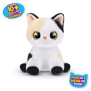 Pets Alive Smitten Kittens Calico Cat Minx - Interactive Soft Toy with 10 Sounds, Series 1 - Unboxing & Adoption Fun by ZURU