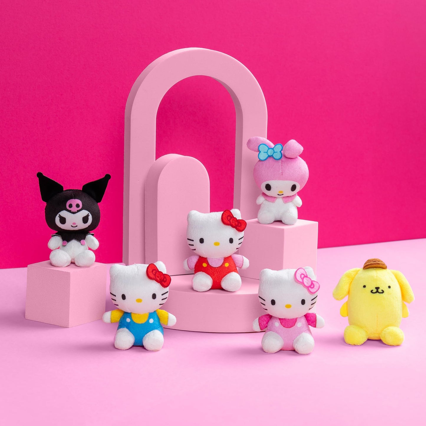 Micro Teenies Mini Plush Figures 6 Pack - Hello Kitty & Friends, Soft Polyester Toys for Kids Ages 4+