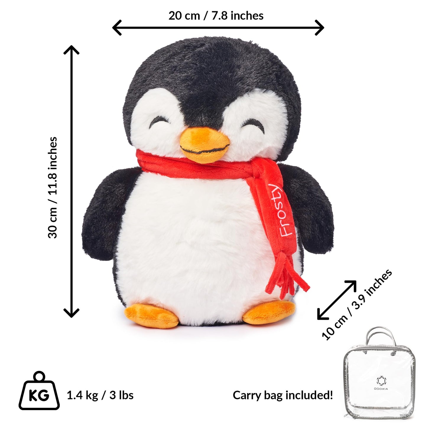 Odoxia Weighted Animals For Anxiety 3.1Lb Penguin | Stuffed Weighted Plush For Kids, Adults | Weighted Stuffed Animals | Weighted Plushies | Weighted Stuffed Plush | Weighted Plushie
