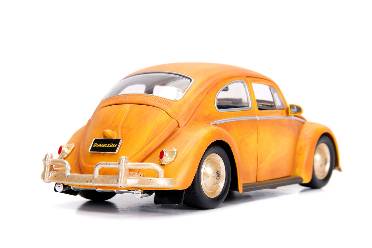 Jada Toys 253115000 Transformers Bumblebee Vw Beetle Toy Car From Diecast, Opening Doors, Boot & Bonnet, Charlie Figure, 1:24 Scale Yellow, Orange