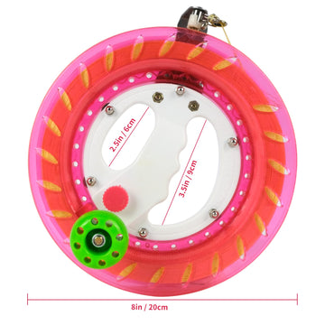 Simxkai Kite String Reel, Kite Reel,Kite String Spool,Kite Line Winder 8Inches Dia, Come With Lock & 1000 Feet Line(Pink)