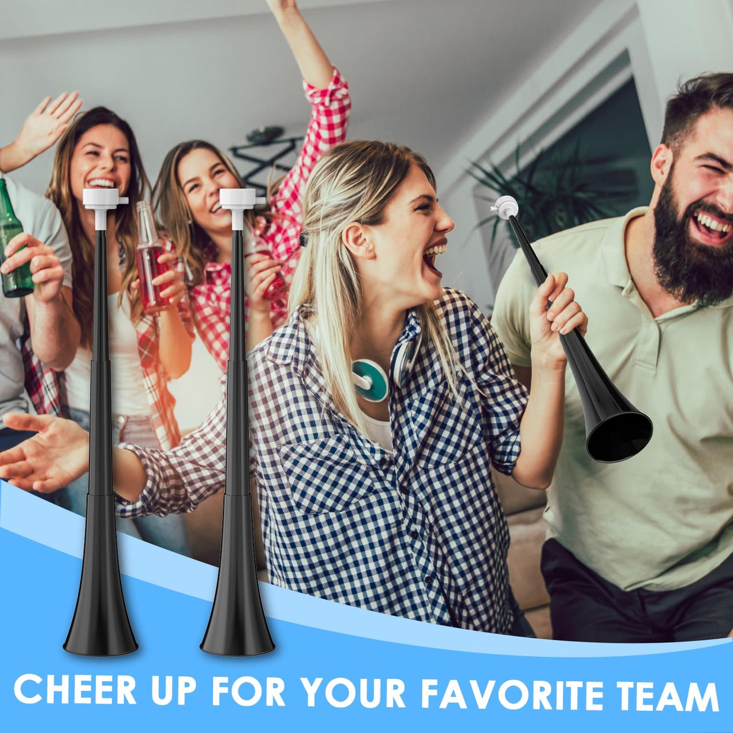 Stadium Horn Vuvuzelas Soccer Horn Collapsible Blow Horn Trumpet Horn Noise Maker Loud Sound Handheld Horn Sports Horn Noisemake