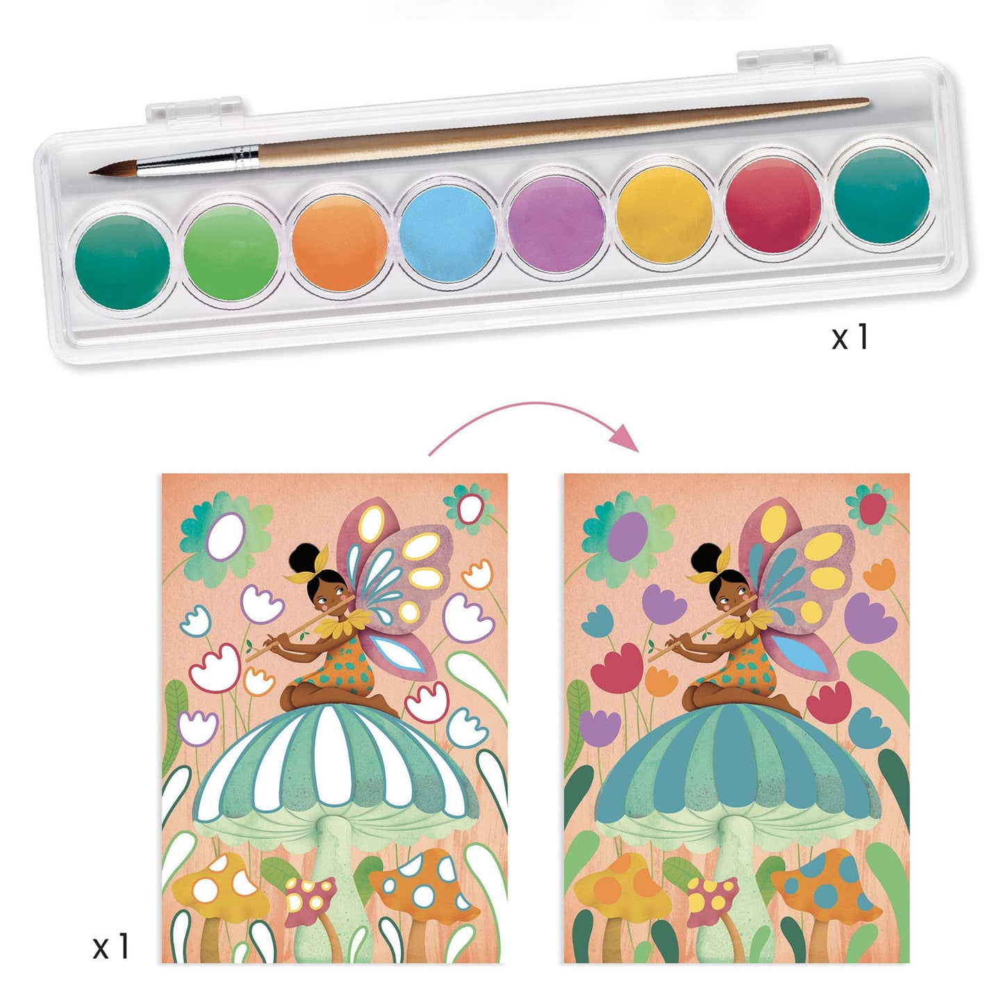 Djeco Fairy Craft Kit - Paint, Draw, Build & More For Home, School Or Gifts - Fun & Creative For Family & Friends, Educational Art Craft Kit, Multi- Activitiy For Kids 6+ - Medium