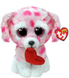 Ty Beanie Boo Rory Valentine Dog - 6" Plush Toy, Red/Pink, Model 37340
