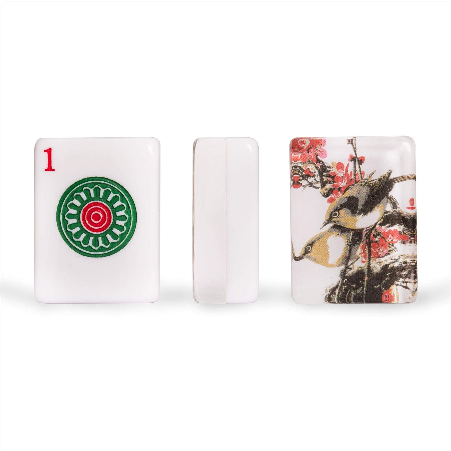 Yellow Mountain Imports American Mahjong Set, Little Birdie with Wooden Case, Wooden Racks with Acrylic Pushers, Wright Patterso