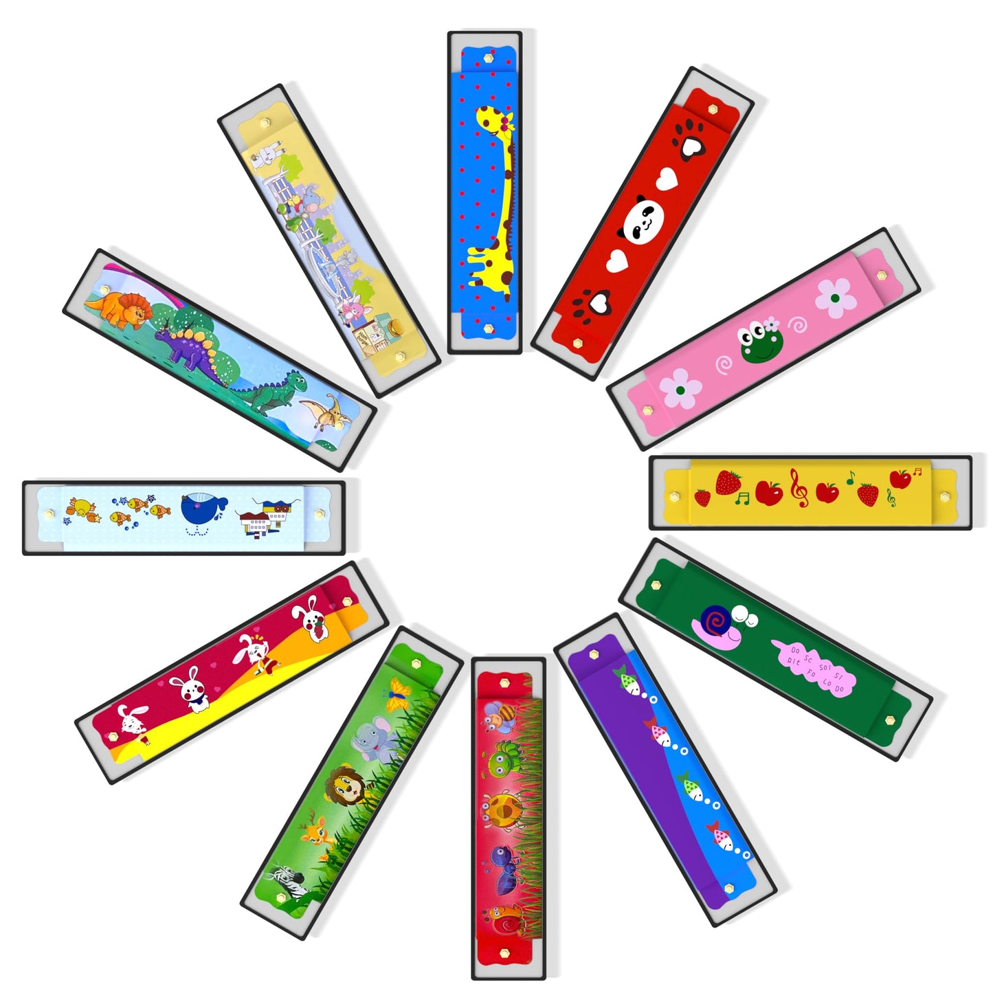 60 Pcs Harmonica For Kids 16 Holes Musical Instrument, Return Gift Cartoon Double Row Harmonica Bulk Toy For Kids Party Favors G