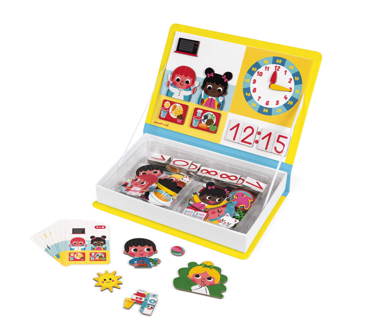 Janod Magnetibook 94 Pc Magnetic Telling Time Game - Ages 3+ - J02724