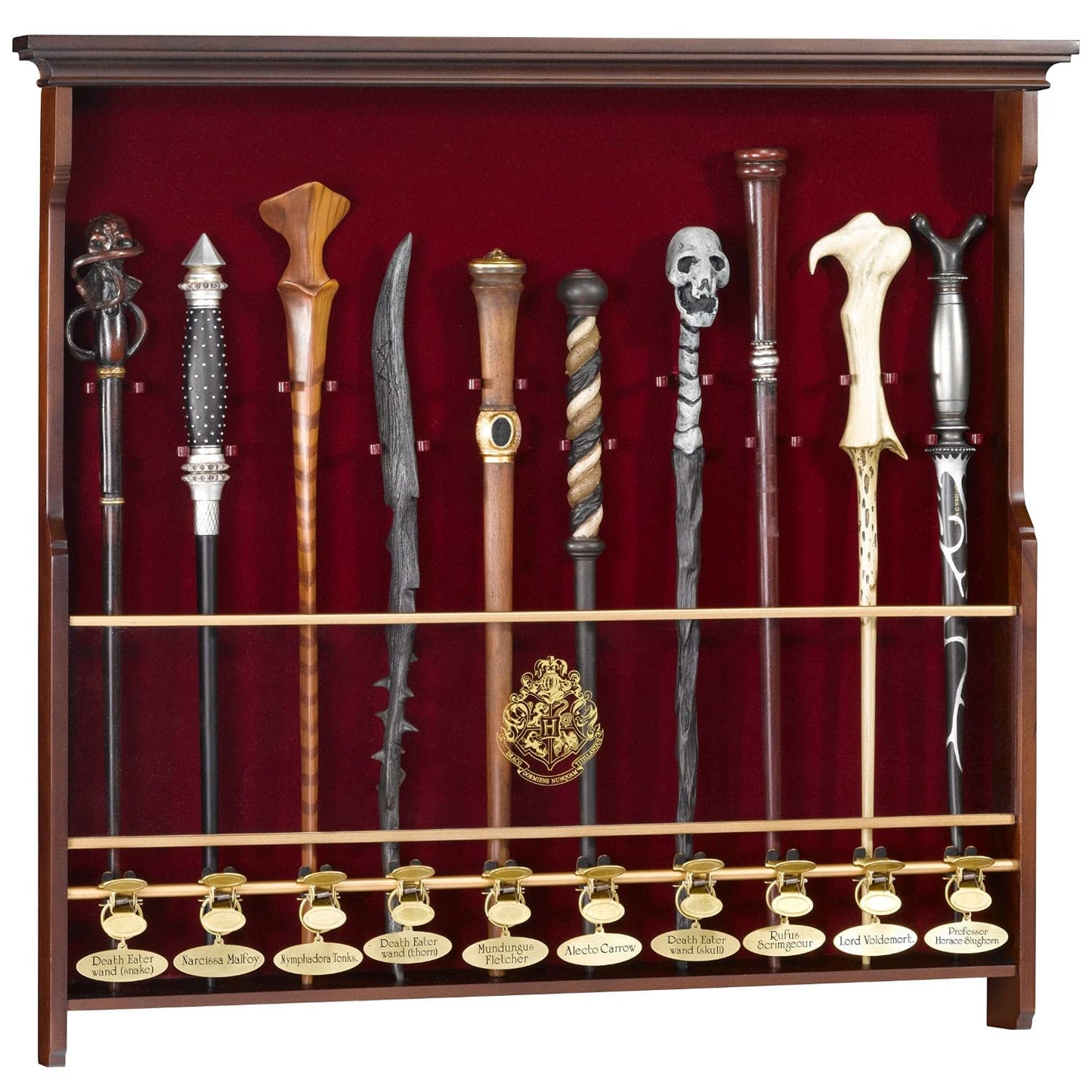 The Noble Collection Harry Potter 10 Wand Display - Wooden Display Case for 10 Wands (Not Included) - Officially Licensed Film S
