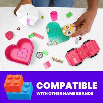 Mega Barbie Color Reveal Building Toy Car Playset, Convertible Road Trip With 66 Pieces, 10 Surprises, Accessories, Kids Age 4+ Years