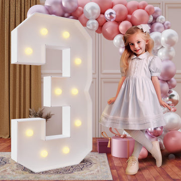 Imprsv 4Ft Marquee Numbers,Diy Light Up Numbers For 30Th Birthday Decorations, Party Party Decorations,Anniversary Party Decor,M