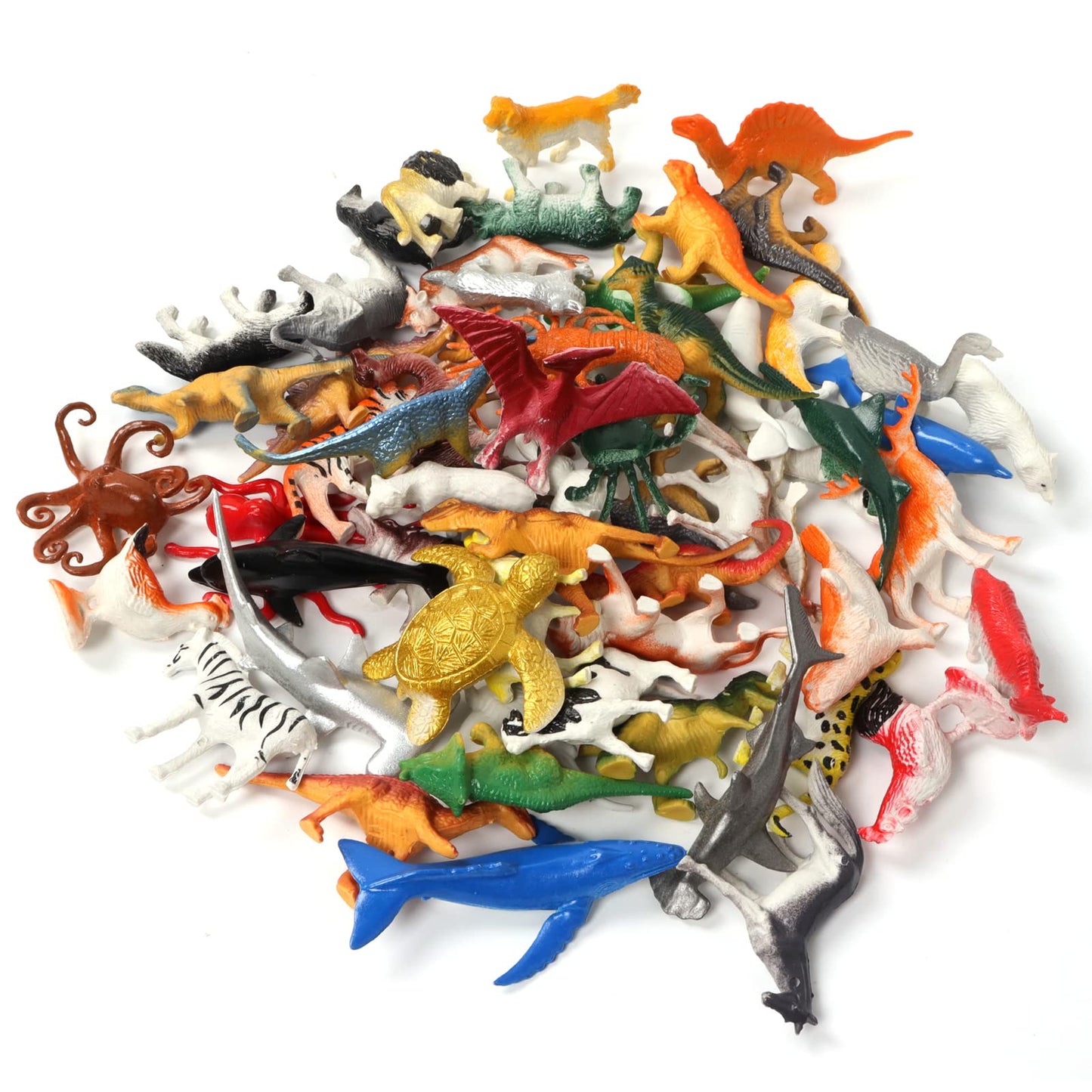 36 Small Animal Figurines Learning & Education Toys, Plastic Realistic Dinosaur Zoo Jungle Safari Sea Ocean Animal Figures, Preschool Learning Activities Matching Game Science Toys