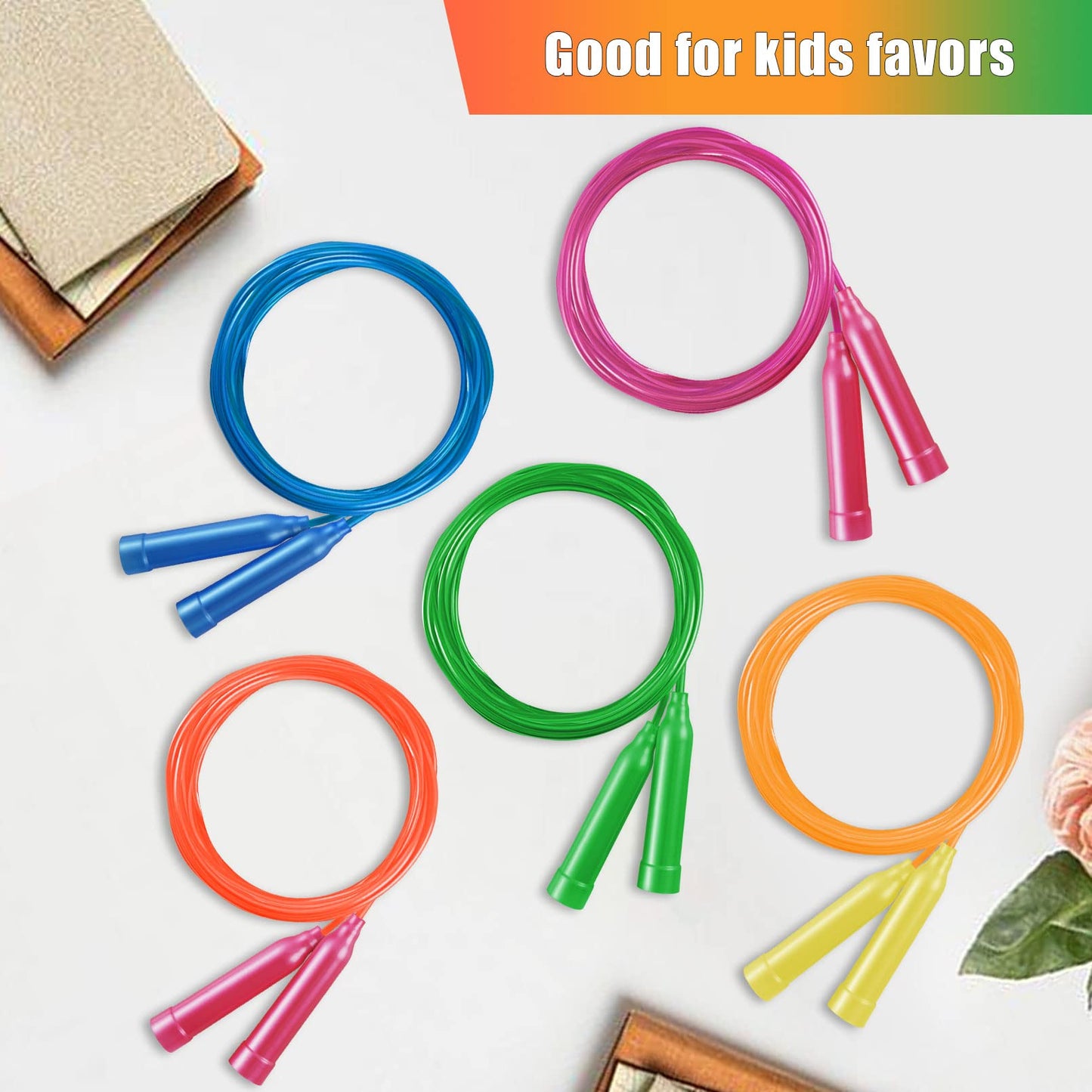 24 Pack Colorful Jump Ropes,7.3 Feet Jump Rope For Kids,Adjustable Outdoor Jump Ropes Skipping Rope,Pvc Jumping Ropes Great Part