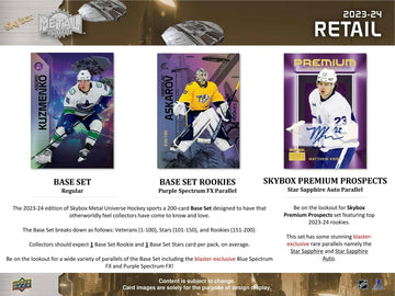 Upper Deck Skybox Metal Universe 2023-24 Hockey Card Blaster Box - Blue, Red, White, Cardboard Material
