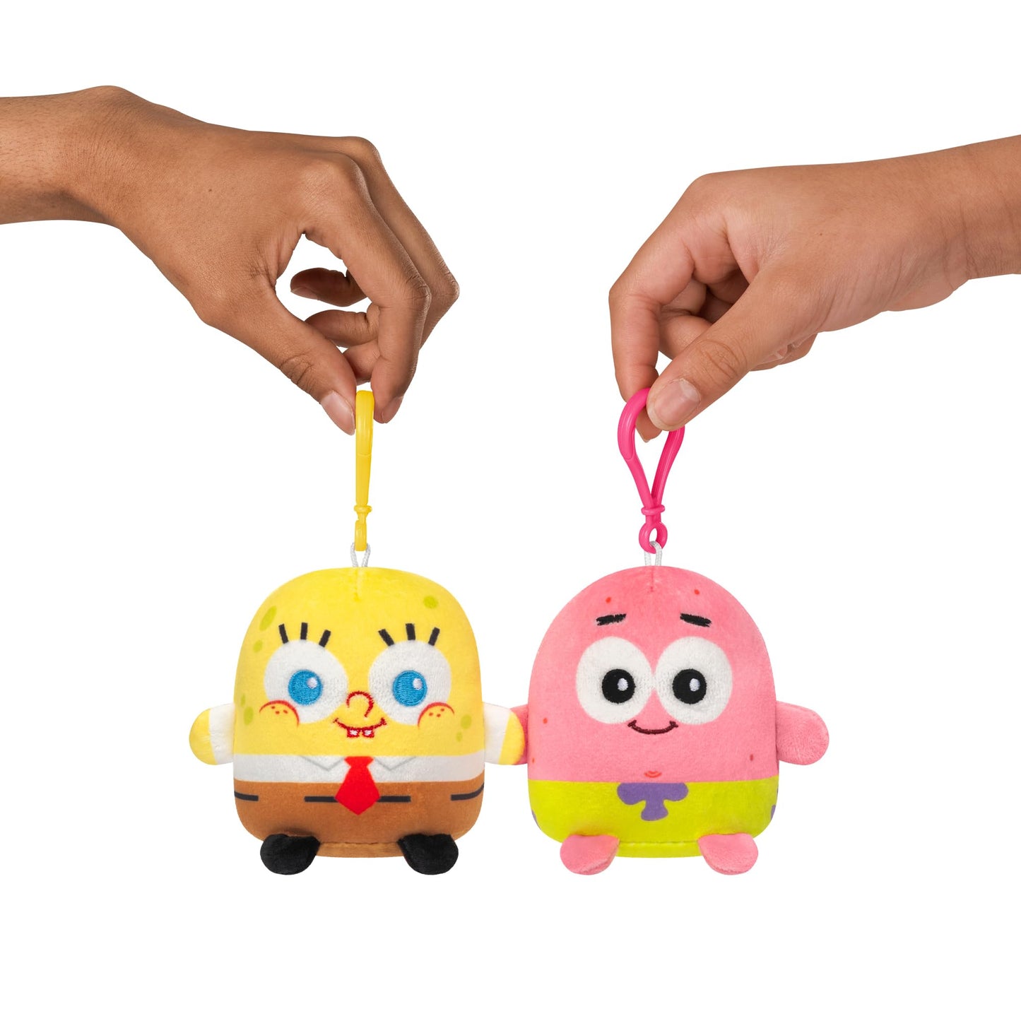 Teeturtle Spongebob Squarepants And Patrick Star Plushmates Besties Keychain Set - Officially Licensed Novelty Clip-On Plush Wit