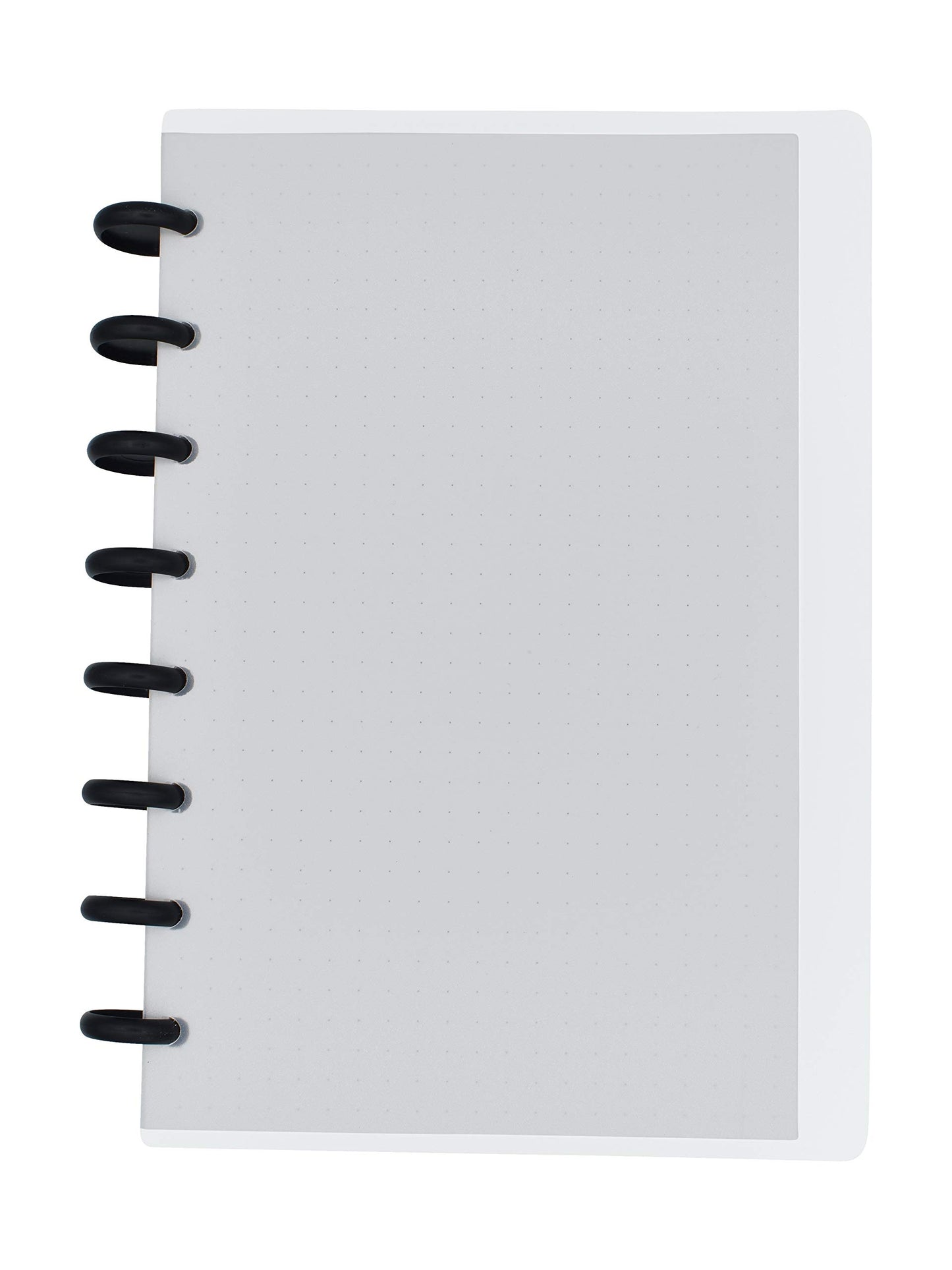 Eleven Discs Discbound Notebook, Junior Size, 1mm Poly Cover, Heavyweight Paper, 50 Dot Grid Sheets (Translucent)