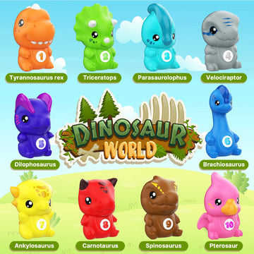 Dinosaur Baby Learning Toys For Toddlers 1-3, 20Pcs Dino Matching Egg Toys, Montessori Counting, Stacking & Sorting Fine Motor G