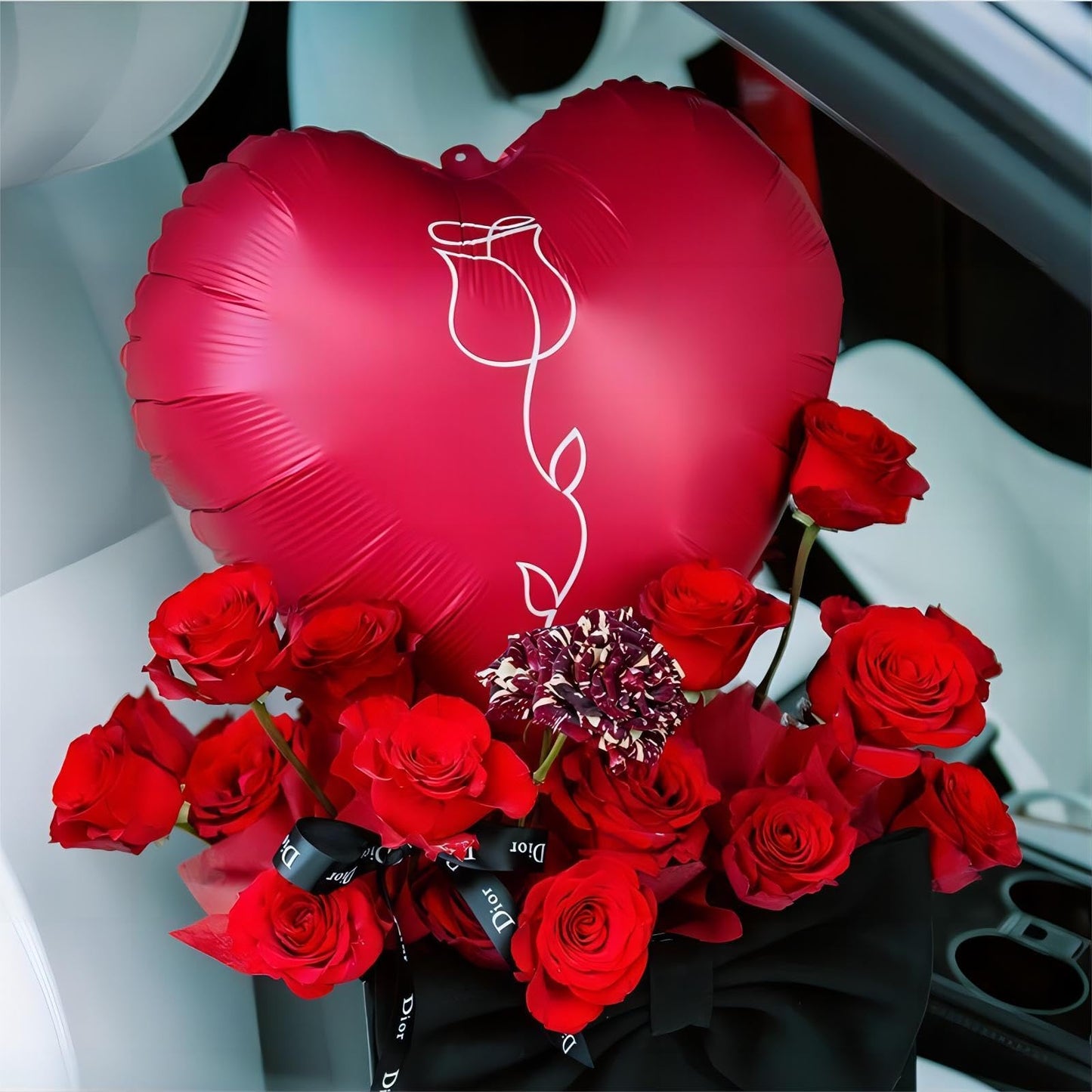 12 Pcs Red Heart Shaped Balloons 18 Inch Rose Valentine Balloons For Valentines Day Bridal Shower Wedding Party Decorations (Red