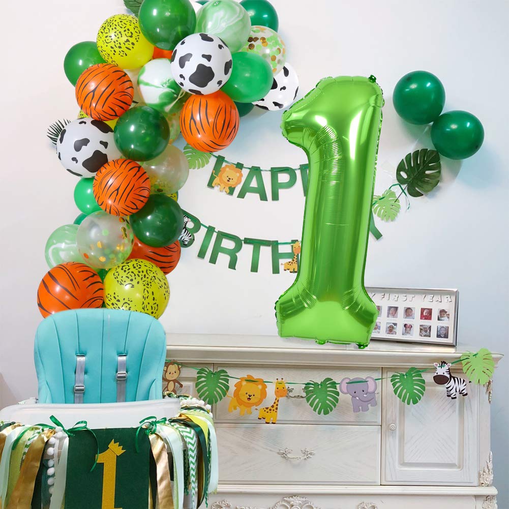 Toniful 40 Inch Large Green Numbers Balloons 0-9, Number 0 Digital 0 Helium Balloons, Foil Mylar Big Number Balloons For Birthda