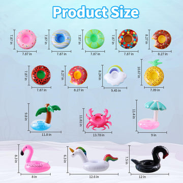 Inflatable Drink Floats, Blovec 15 Pack Inflatable Drink Holders Cup Coasters Swimming Drink Holder With Air Pump For Summer Poo