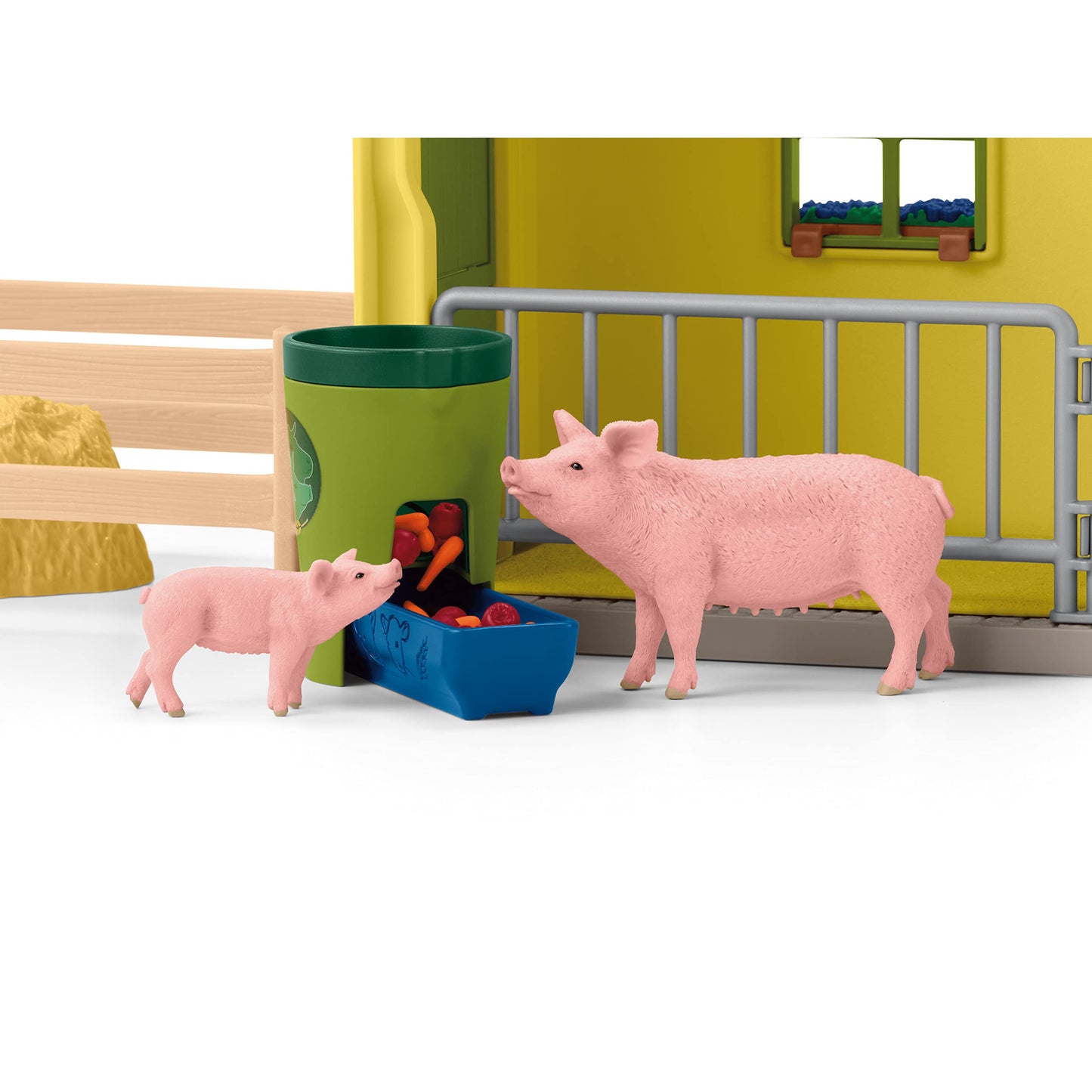 Schleich Farm World Animal Farm Playset With Figurine And Accessories - 92Pc Kids Animal Farm Playset With Cow, Horse, Pig, Bull, And Accessories For Boys And Girls, Gift For Kids Age 3+, Yellow