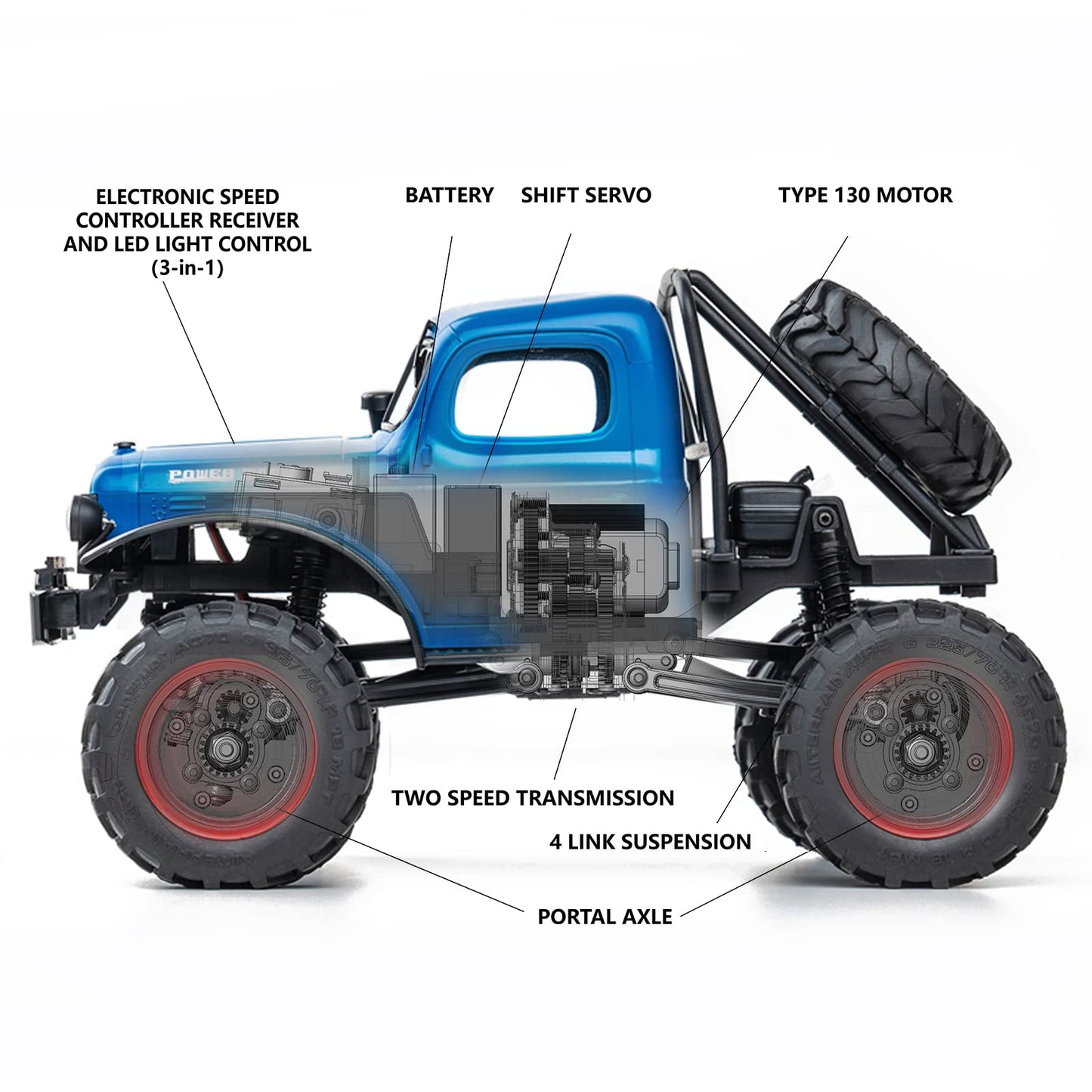 Beezrc Fms Rc Crwaler 1/24 Scale Fcx24 Power Wagon Rtr 4Wd 2.4Ghz 3Ch Offroad Rc Car Model Vehicle Hobby Grade Remote Control Ca