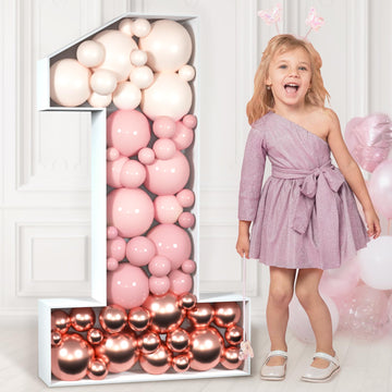 Imprsv 3Ft Mosaic Numbers For Balloons, Marquee Number, Mosaic Number Frame, Number 1 Balloon For First Birthday Decor, 1St Birt
