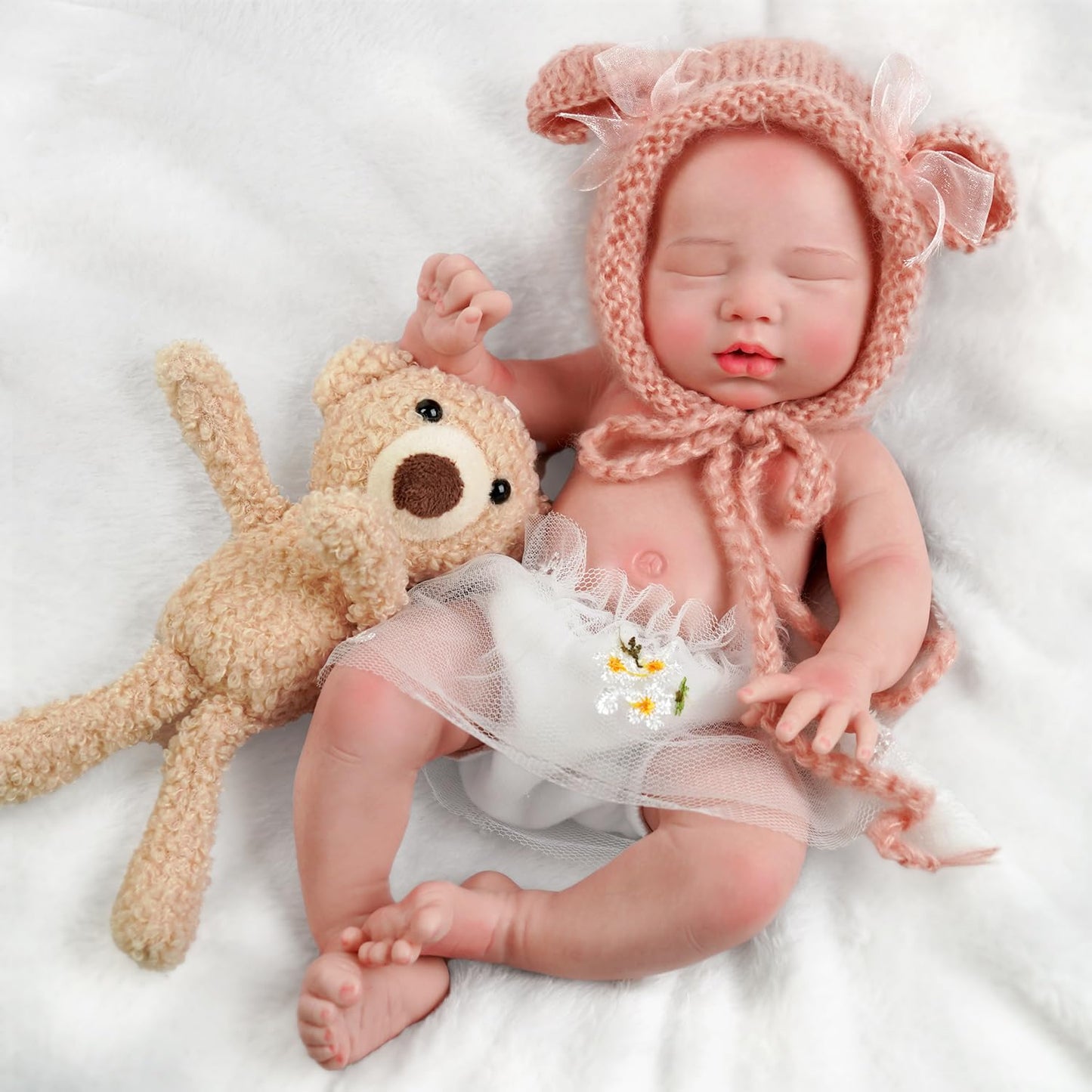 Babeside Lifelike Reborn Baby Dolls Silicone Full Body - Girl 12 Inch - Soft Body Flexible Limbs Realistic Real Life Baby Dolls With Accessories For 3+ Years Old Girls Boys Gift