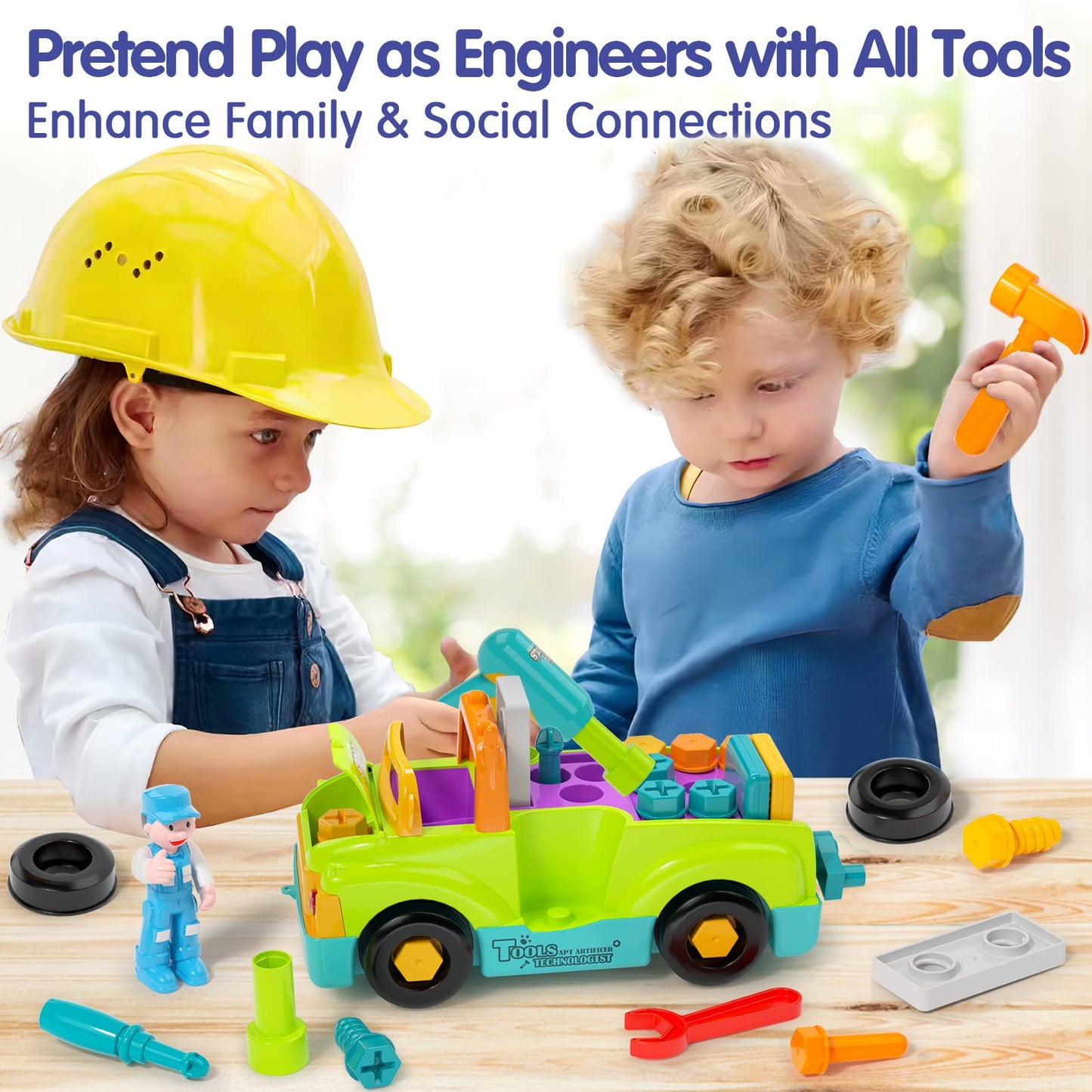 MONLEKIDS 2 Year Old Boy Toys for 2 Year Old Boy Birthday Gift, Toddler Toys 2-3 with Electric Drill Toys for 3 Year Old Boys, T