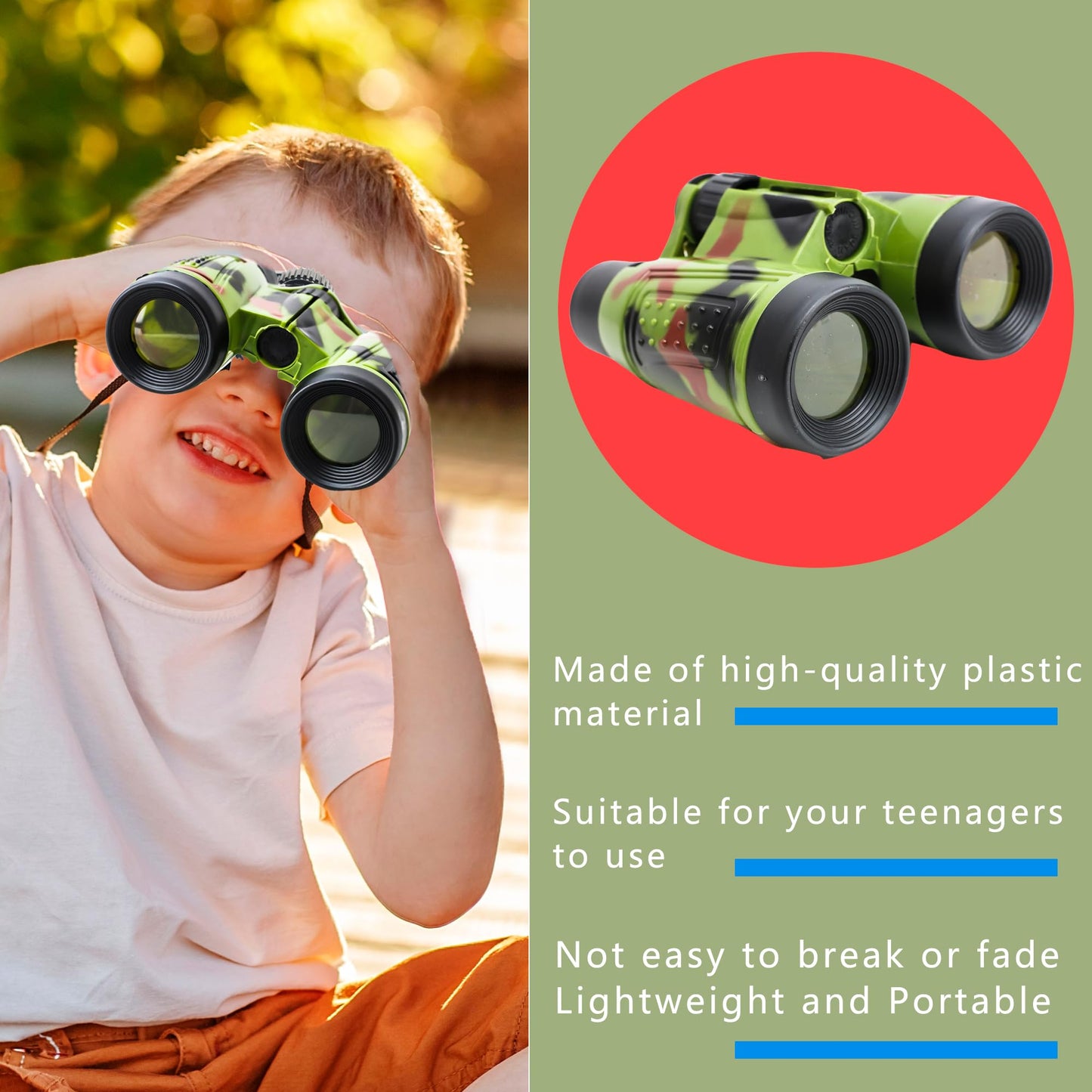 20 Pack Safari Binoculars Jungle Camouflage Binoculars Toy For Kids Explorers Gifts Camping Hunting Safari Party Favors