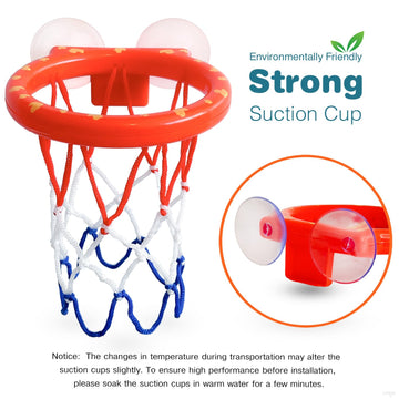 MARPPY Bath Toys - Bathtub Basketball Hoop for Kids - Mold Free - Includes 4 Soft Balls - Orange - Small - Model 144807-4