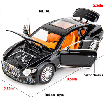 Wakakac Compatible For 1/24 Bentley Continental Gt Model Car Alloy Diecast Toy Car Collectible Pull Back Toy Vehicles With Sound