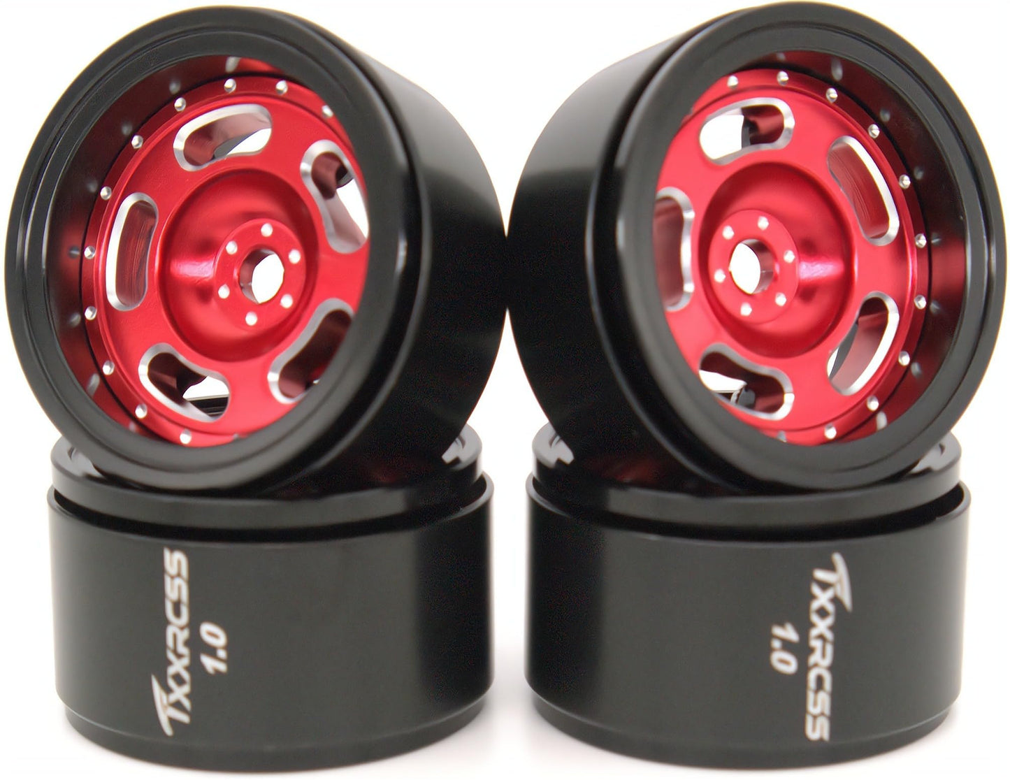 TxXrcss RC 1.0 Beadlock Wheels Offsets -2 Aluminum Rims for AX24 1/18 TRX4M All 1/24 Scale SCX24 Deadbolt RC Crawler Car Wheels
