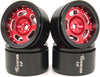 TxXrcss Beadlock Wheels - Aluminum Rims for AX24 & TRX4M - 1/18 Scale - Red & Black - 4Pc Upgrade for SCX24 Deadbolt
