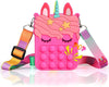 Fashion Pop Purse Push Bubbles Fidget Toys Rainbow Unicorn Purse Wallet Ladies Bag Silica Dimple Crossbody Bags For Women