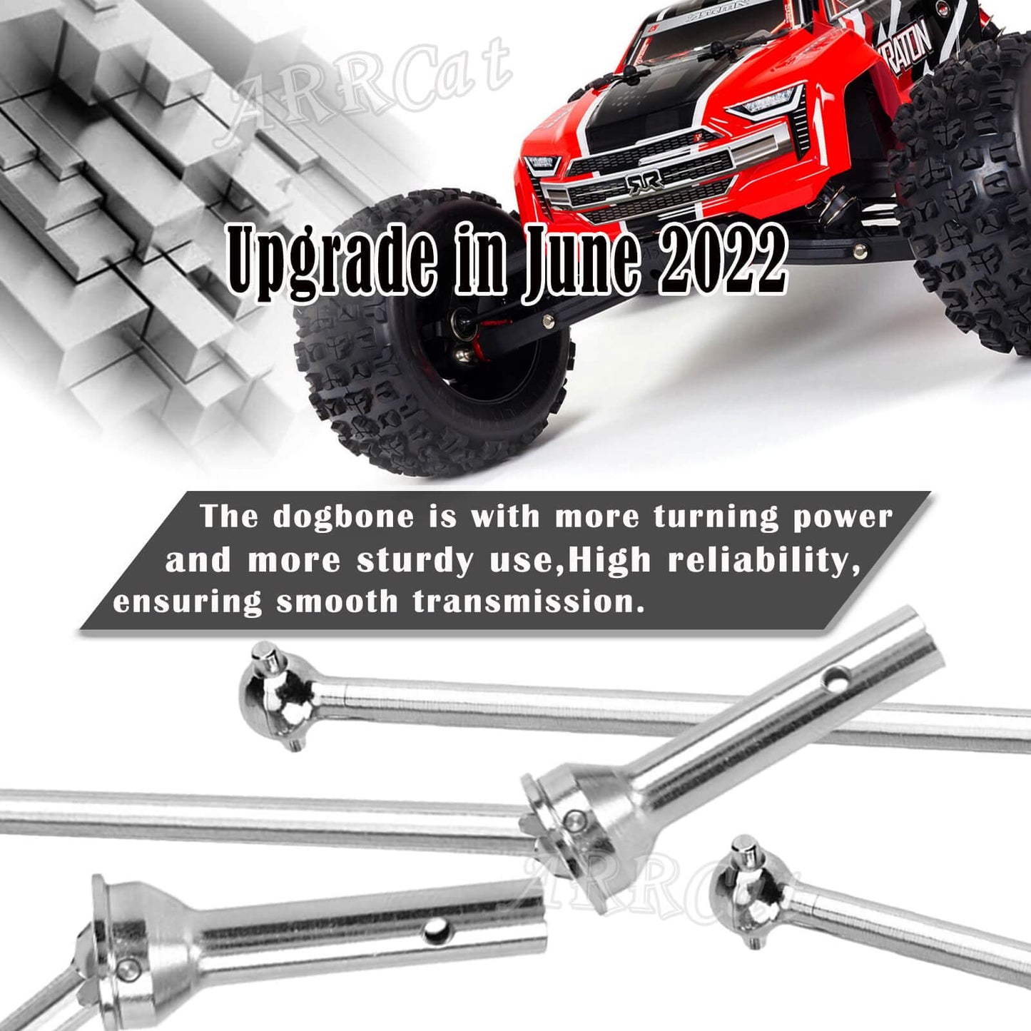 ARRCat Upgrades Part Drive Shaft for Arrma 1/8 Kraton 6S BLX,Outcast 6S BLX,Notorious 6S BLX,2pcs Front Drive Shaft Axles Upgrad