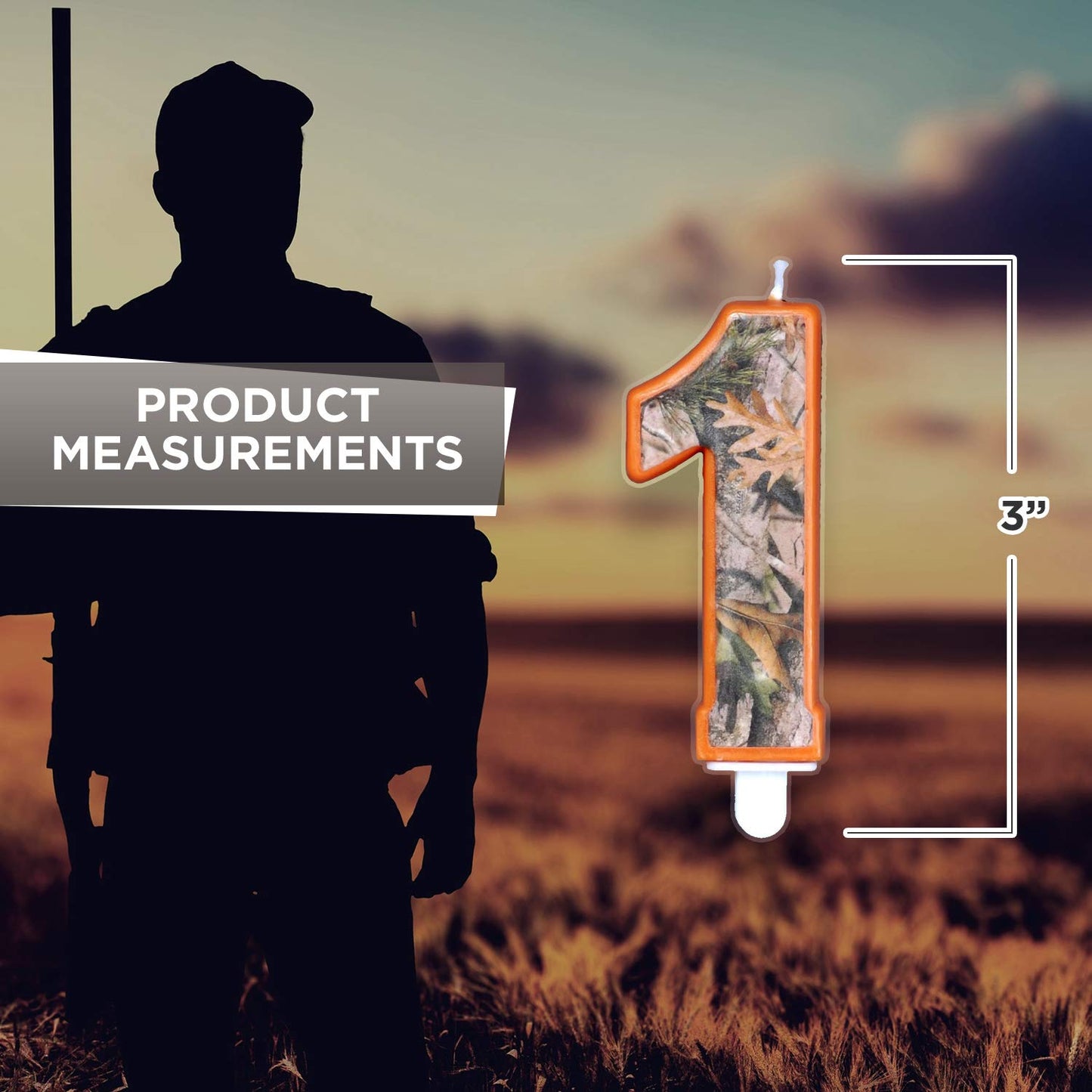 Havercamp Next Camo Party Birthday Number 1 Candle | 1 Count | Great for Hunter Themed Party, Camouflage Motif, Birthday Event,