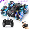 Jovow RC Stunt Car, 2.4GHz 4WD Gesture Sensing Remote Control Car with Cool Light and Music, Double-Sided 360 Flips RC Cars for