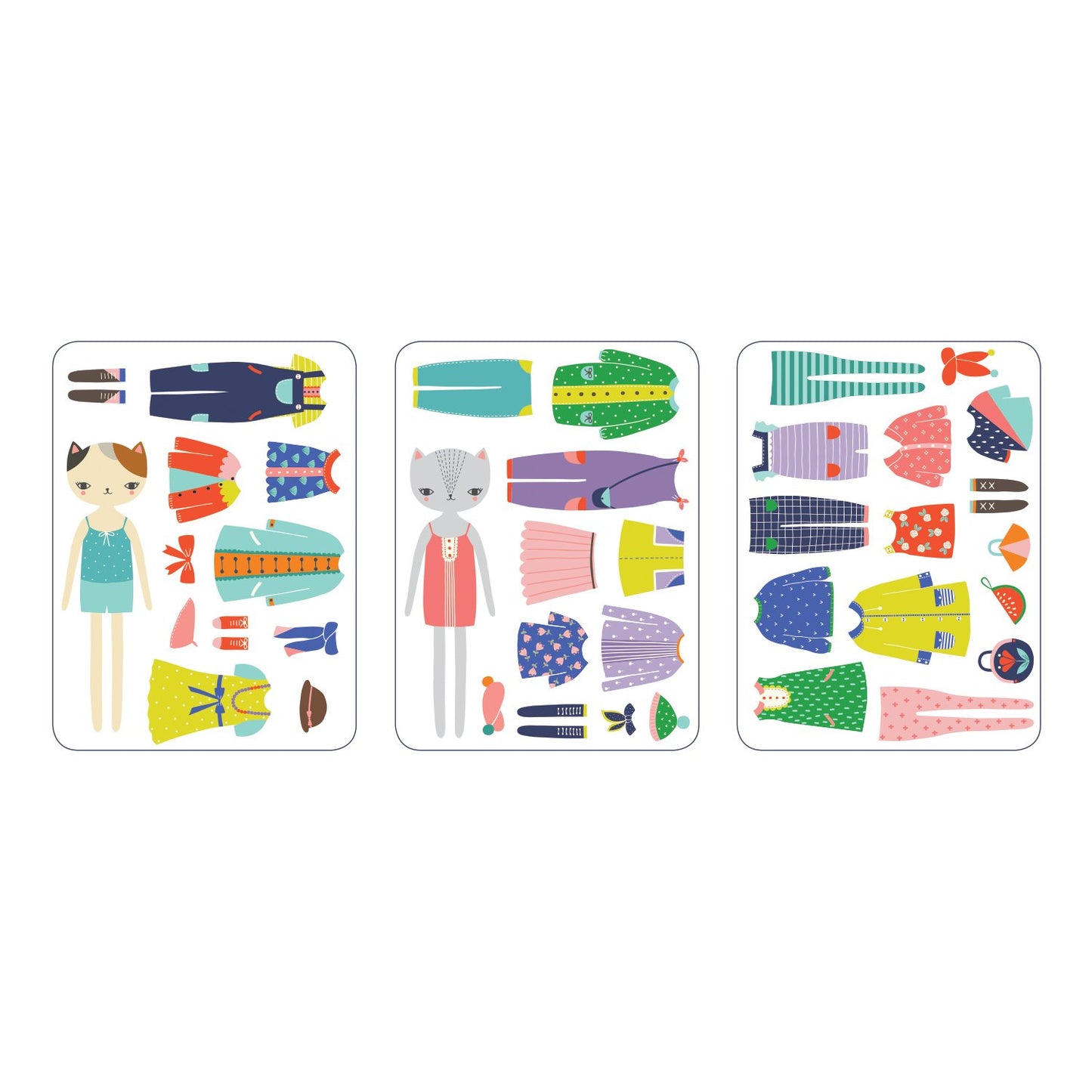 Mudpuppy Cat Fashion Magnetic Figures, 6 X 8 X 1'',For 72 Months To 120 Months