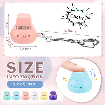 Taiyin 6 Pcs Decompression Toys Keyboard Clicker Toy Keyboard Cube Toy Mechanical Key Toy Keyboard Button Stress Relief for mature-themed Gifts to Relief Pass Time (Cute)