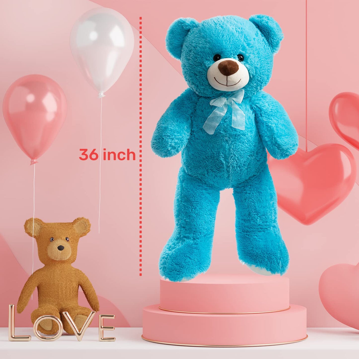 Hollyhome Teddy Bear Plush Giant Teddy Bears Stuffed Animals Teddy Bear Love 36 Inch Lake Blue
