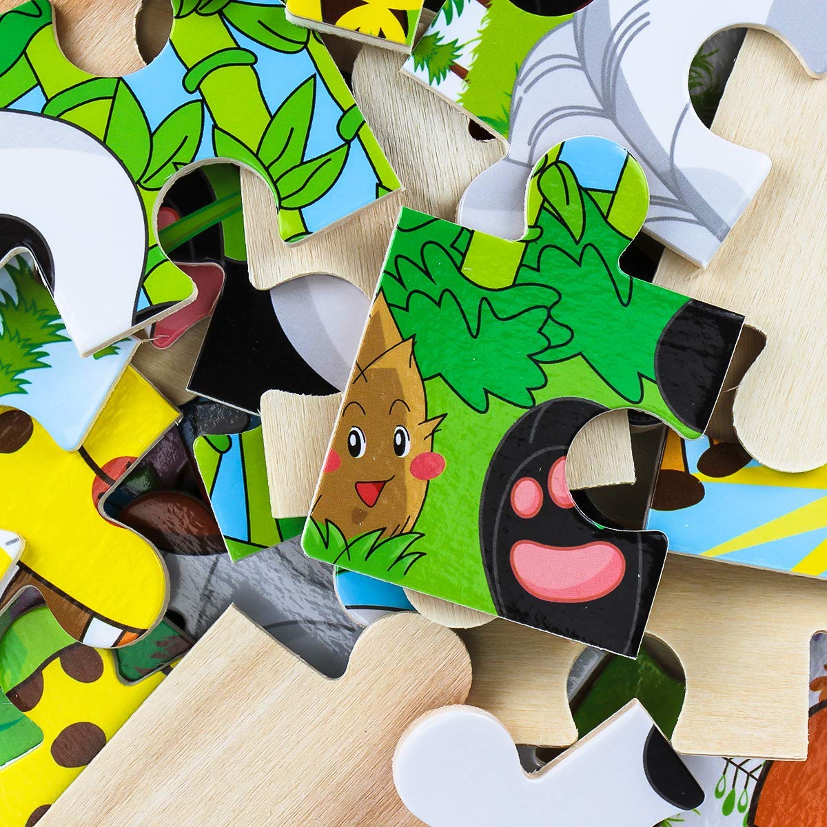 My First Animal Puzzle Adventure, 6 Pack Wooden Montessori Puzzles for Toddlers Ages 3+